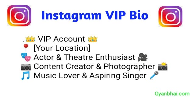 Instagram VIP Account Bio