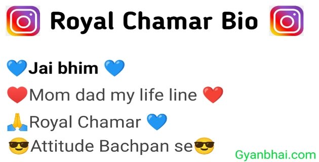 Royal chamar bio For Instagram in Hindi